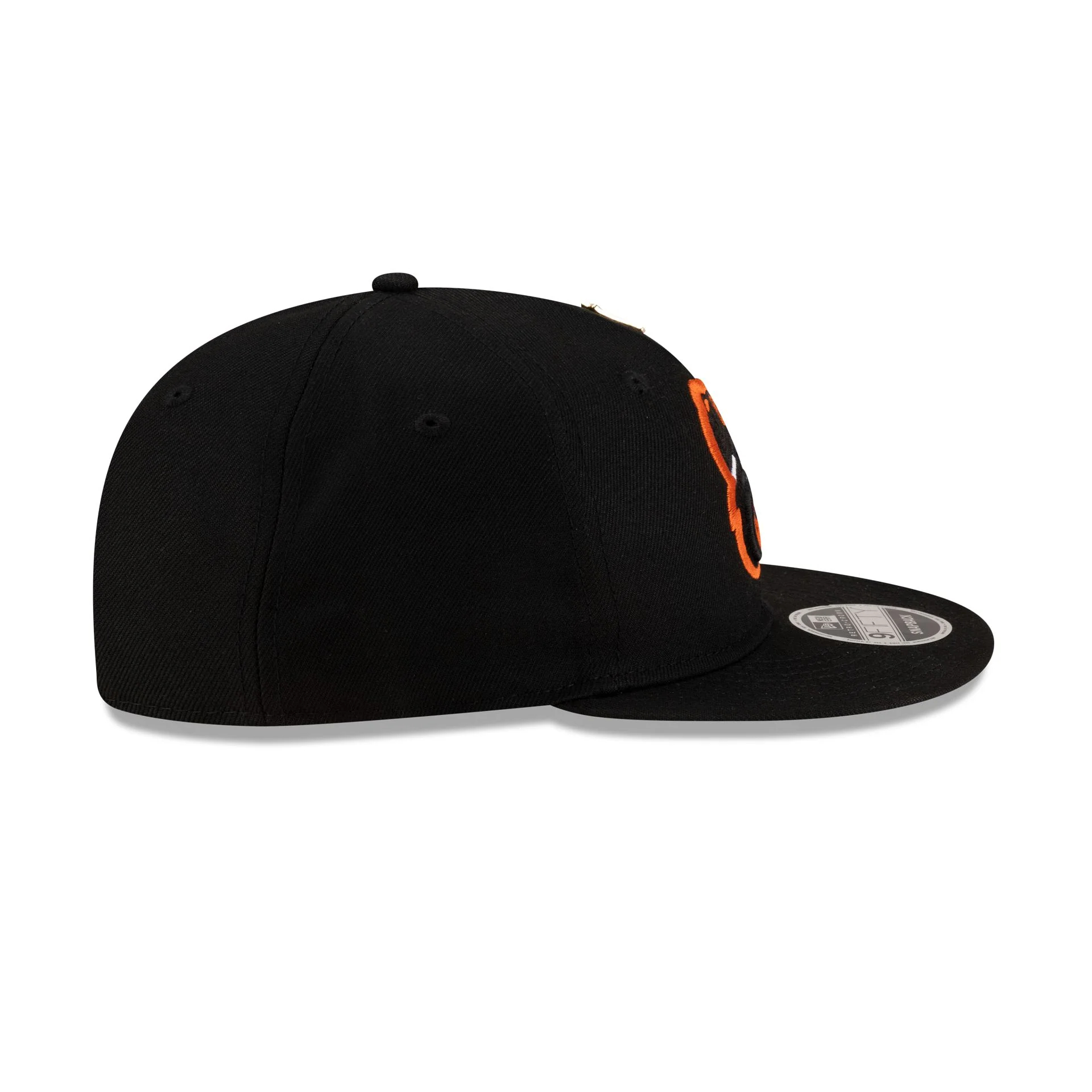 NEW ERA MEN'S BALTIMORE ORIOLES NEW ERA BLACK PRIMARY LOGO 9FIFTY SNAPBACK HAT