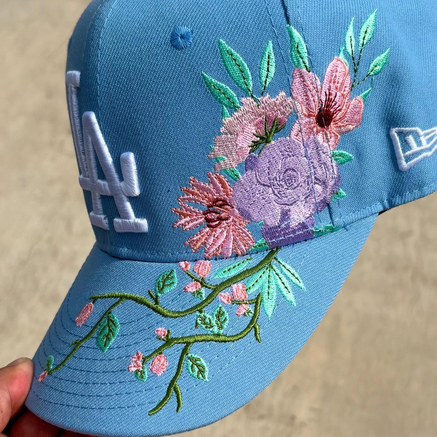 NEW ERA LOS ANGELES DODGERS FLORAL EMBROIDERED CASUAL BASEBALL CAP