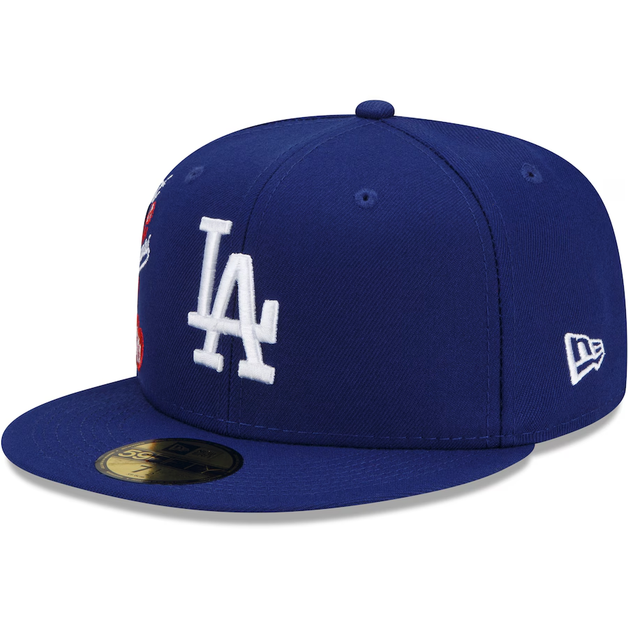 NEW ERA LOS ANGELES DODGERS ROYAL CITY CLUSTER 59FIFTY EMBROIDERED CASUAL BASEBALL CAP