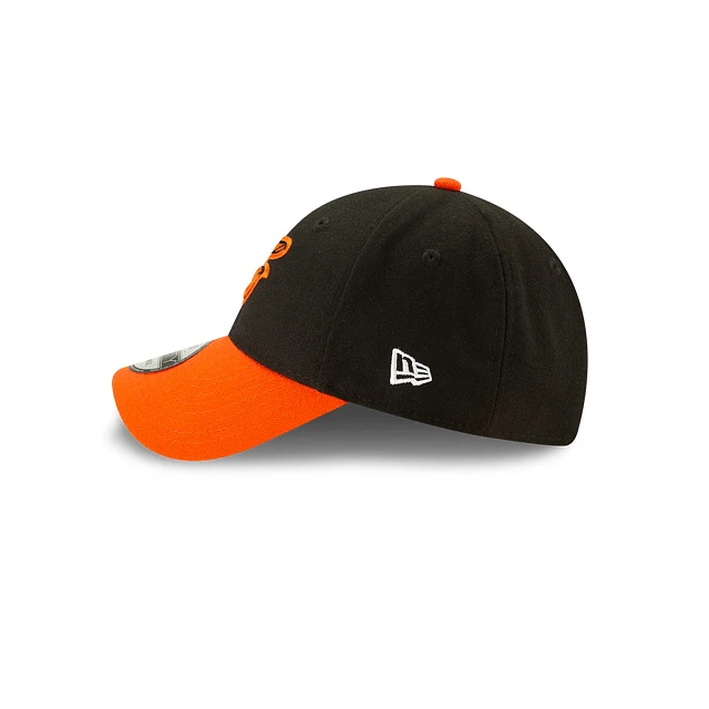 NEW ERA BALTIMORE ORIOLES NEW ERA BLACK MASTER LOGO 950 SNAPBACK HAT. BLACK & ORANGE