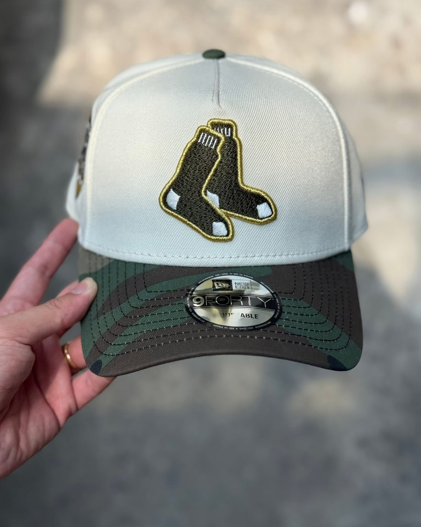 NEW ERA BOSTON RED SOX FENWAY 90TH ANNIVERSARY CHROME CAMO TWO TONE EDITION 9FORTY A FRAME SNAPBACK CAP