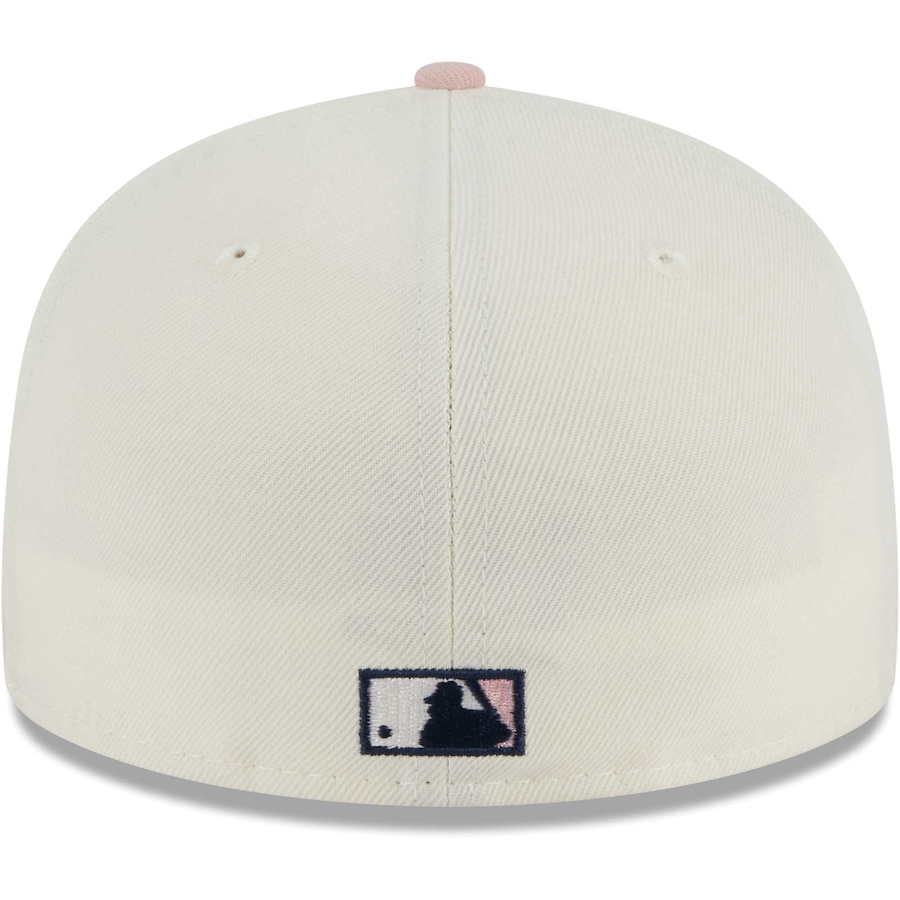 NEW ERA HOUSTON ASTROS NEW ERA MEN'S WHITE/PINK CHROME ROGUE 59FIFTY SLIMMING CAP