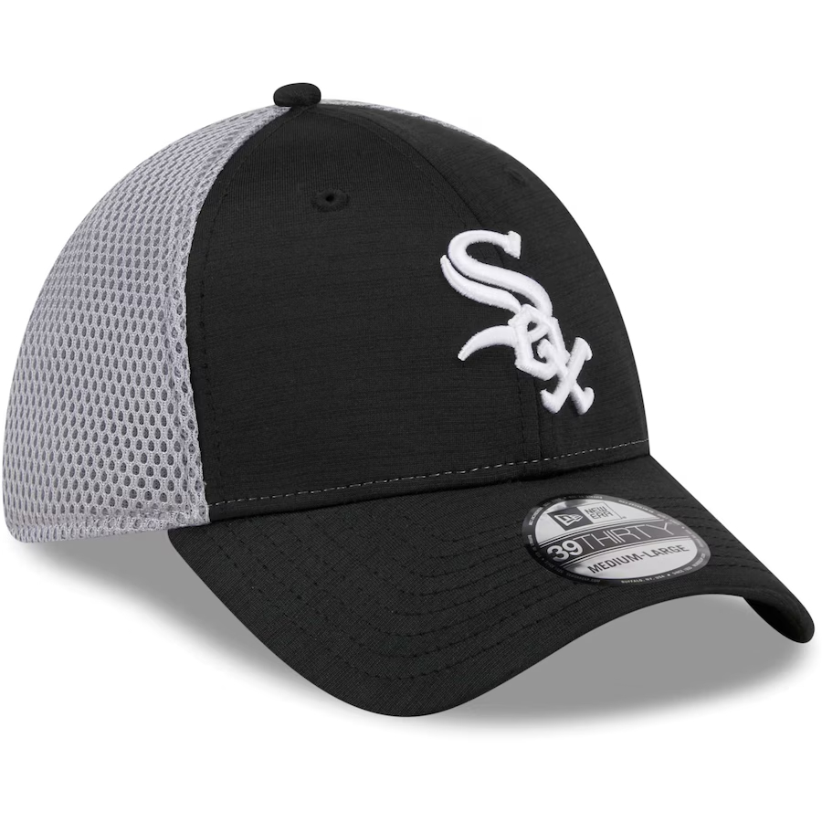 NEW ERA 9FORTY A MLB CHICAGO WHITE SOX. GRAY SPELL BLACK 94 MESH BASEBALL CAP