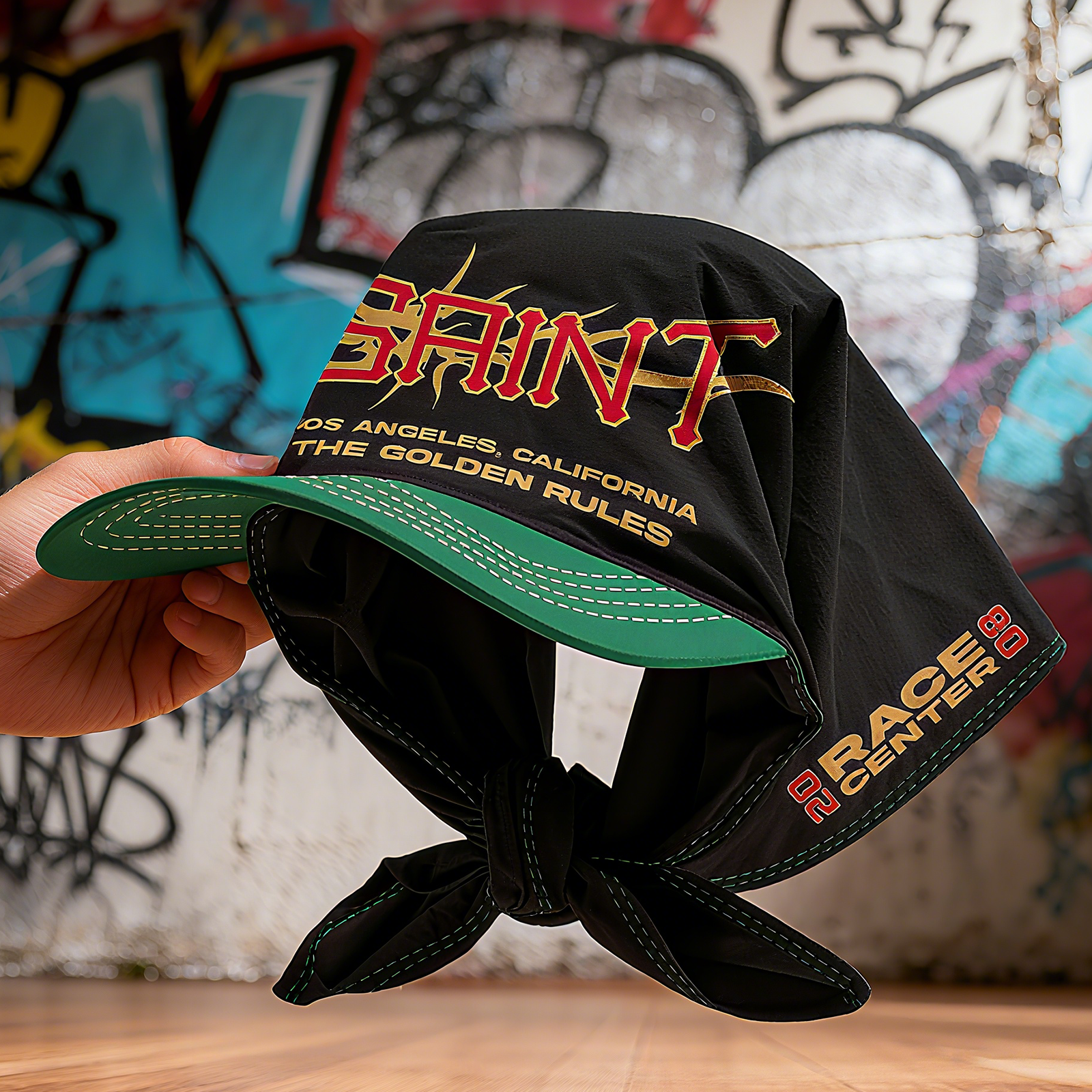 SAINT Green Spell Black Street Fashion Hat/bandage Headscarf Duck Tongue Hat Summer And Autumn Street Personality Retro Bag Head Cap Baseball Cap