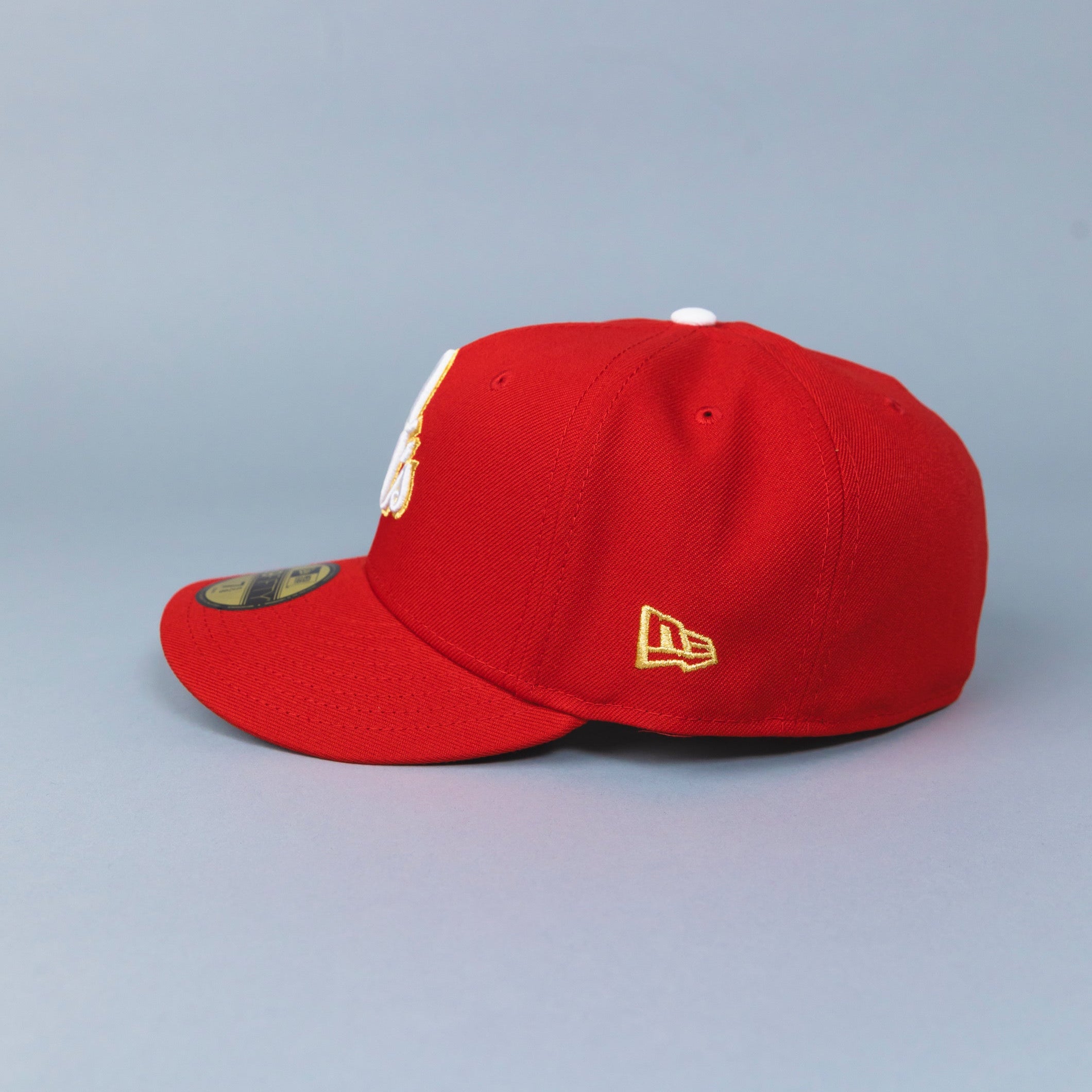 NEW ERA EXCLUSIVE 59FIFTY RED BALTIMORE ORIOLES W/ 30TH ANNIVERSARY SIDE PATCH