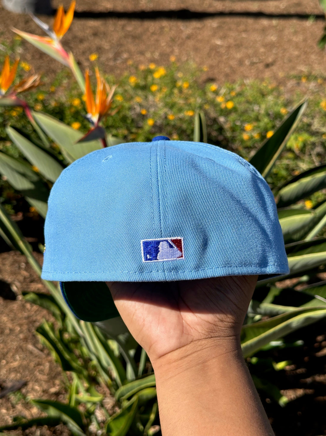 NEW ERA 59FIFTY SKY BLUE ANAHEIM ANGELS W/ 50TH ANNIVERSARY SIDE PATCH