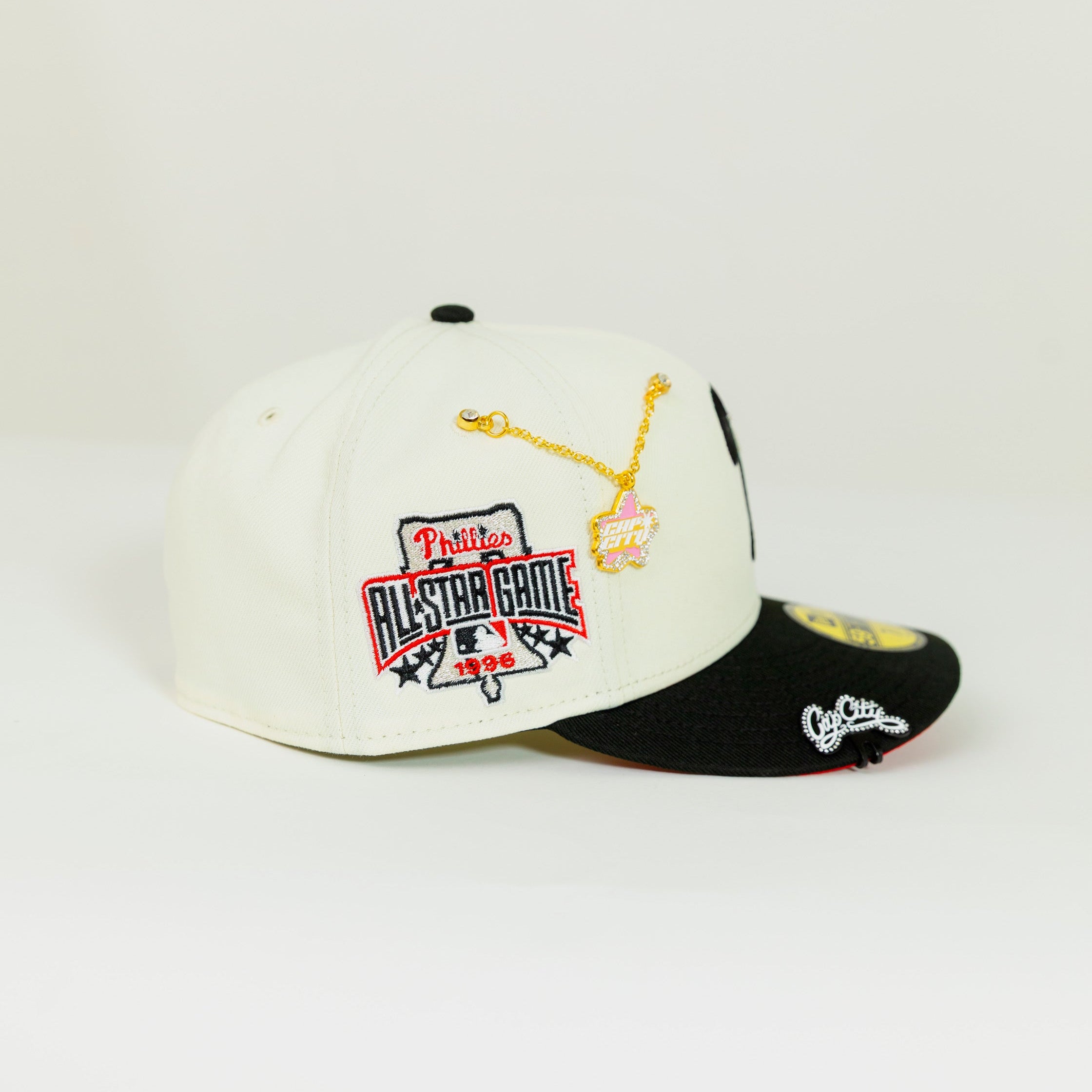 NEW ERA EXCLUSIVE 59FIFTY CHROME/ BLACK PHILADELPHIA PHILLIES W/ 1996 ALL STAR GAME PATCH