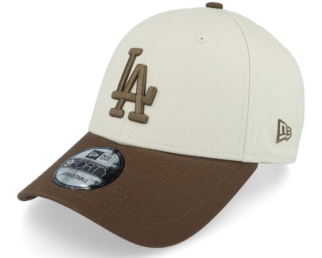 NEW ERA LOS ANGELES DODGERS CONTRAST WORLD SERIES PATCH 9FORTY STONE/BROWN ADJUSTABLE