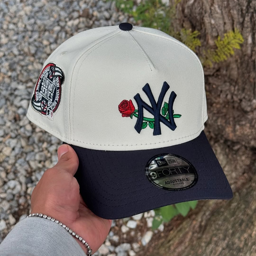 NEW ERA NEW YORK YANKEES SUBWAY SERIES 2000 CREMA EMBROIDERED CASUAL BASEBALL CAP