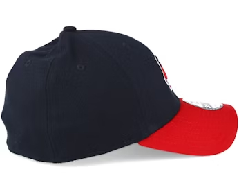 NEW ERA 39THIRTY CLEVELAND INDIANS HOME TEAM CLASSIC STRETCH FIT HAT DARK NAVY RED