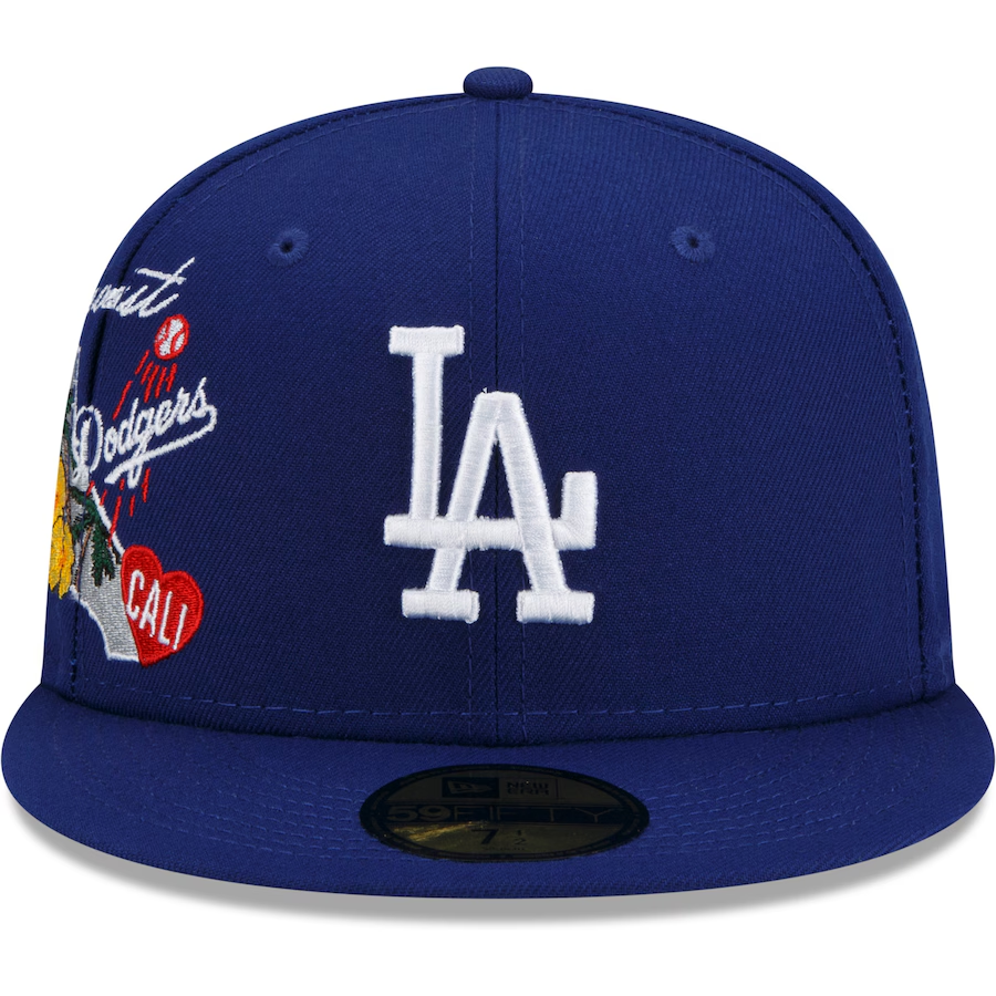 NEW ERA LOS ANGELES DODGERS ROYAL CITY CLUSTER 59FIFTY EMBROIDERED CASUAL BASEBALL CAP