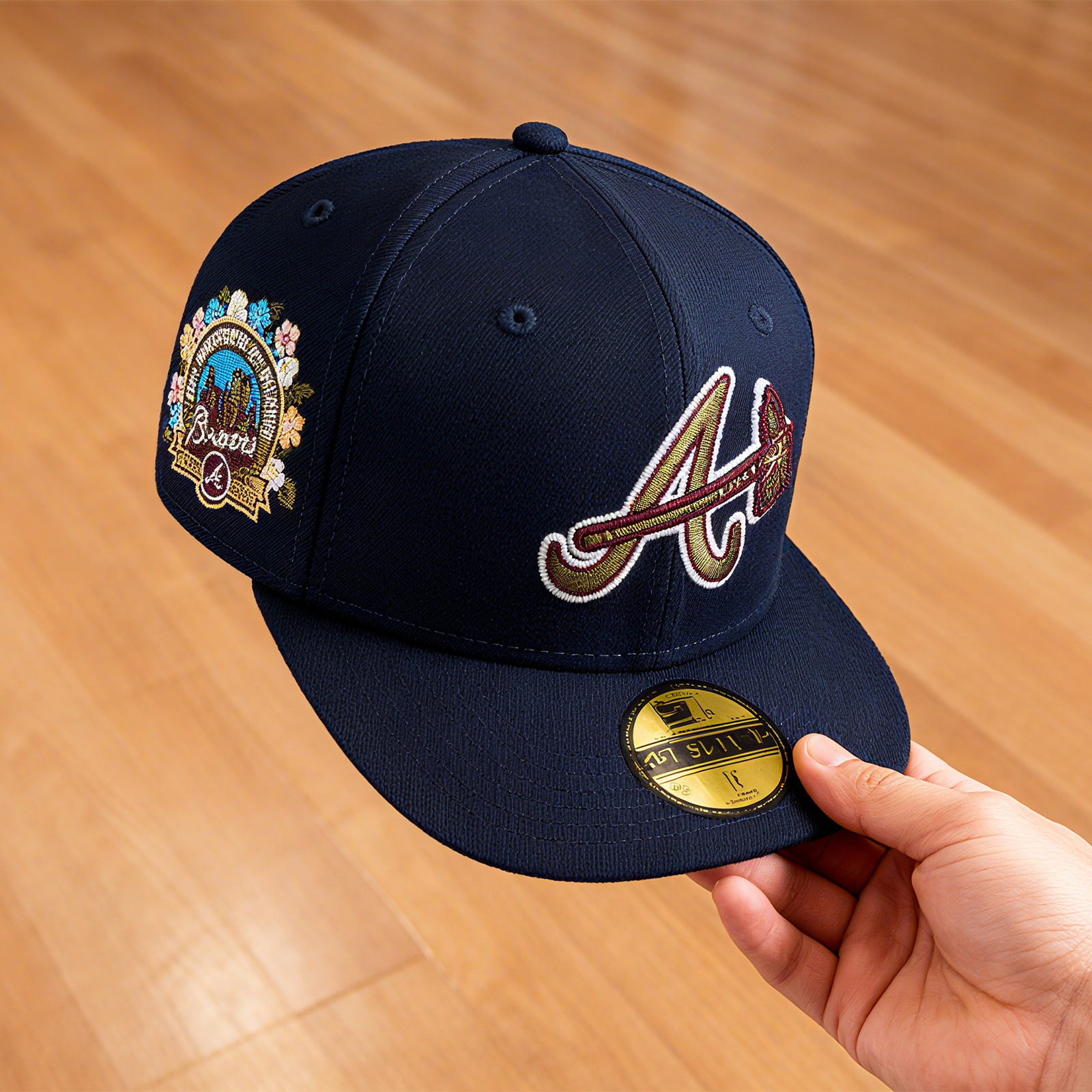 NEW ERA ATLANTA  BRAVES BOTANICAL QUICKTURN COLLECTION EMBROIDERED CASUAL BASEBALL CAP