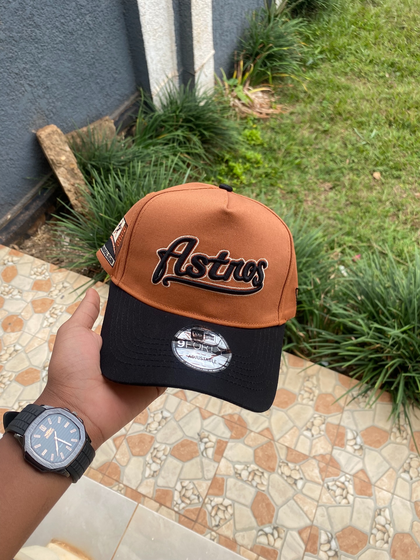 NEW ERA HOUSTON ASTROS BRONZE 9 TWENTY ADJUSTABLE 9FORTY A- FRAME BASEBALL CAP UNISEX HAT-COLLECTION SERIES