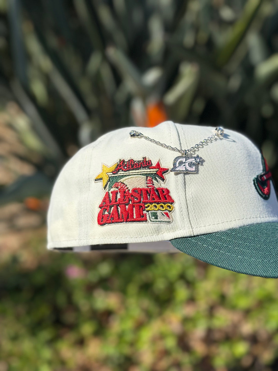 NEW ERA EXCLUSIVE 9FIFTY CHROME WHITE/FORET GREEN ATLANTA BRAVES W/ 2000 ALL STAR GAME PATCH