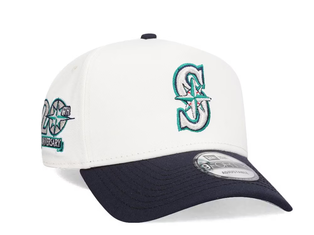 NEW ERA SEATTLE MARINERS 20TH ANNIVERSARY CHROME TWO TONE 9FORTY A FRAME SNAPBACK HAT