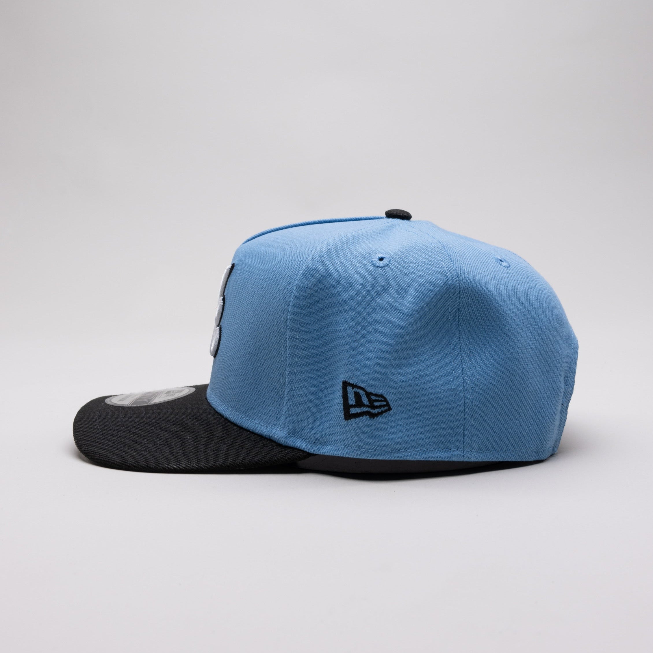 NEW ERA EXCLUSIVE 9FIFTY A-FRAME SKY BLUE/ BLACK ATLANTA BRAVES SNAPBACK W/ 1871  SIDE PATCH