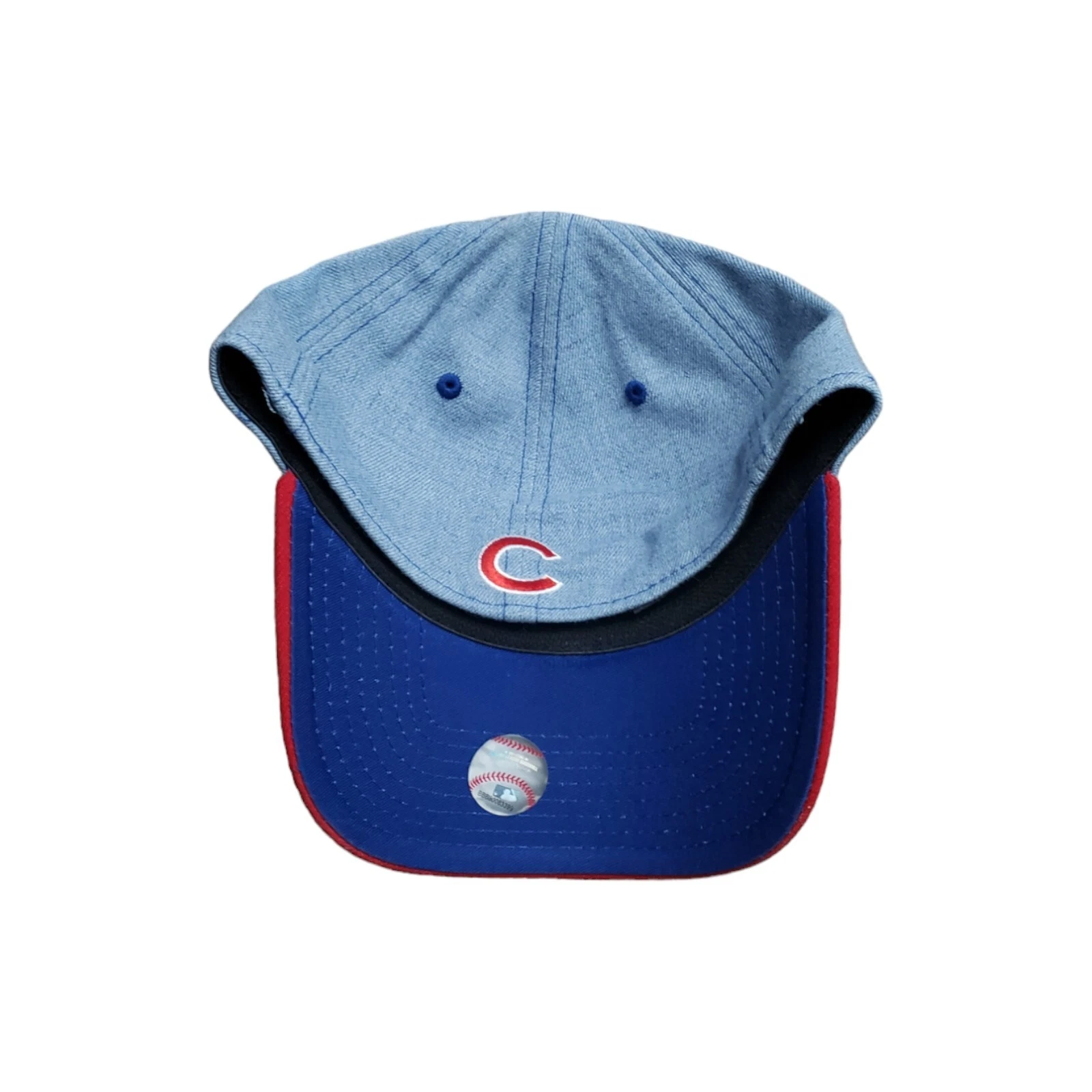 NEW ERA CHICAGO CUBS MLB 9FORTY 940 ADJUSTABLE CAP HAT HEATHER GRAY CROWN ROYAL BLUE VISOR RED/ROYAL BLUE