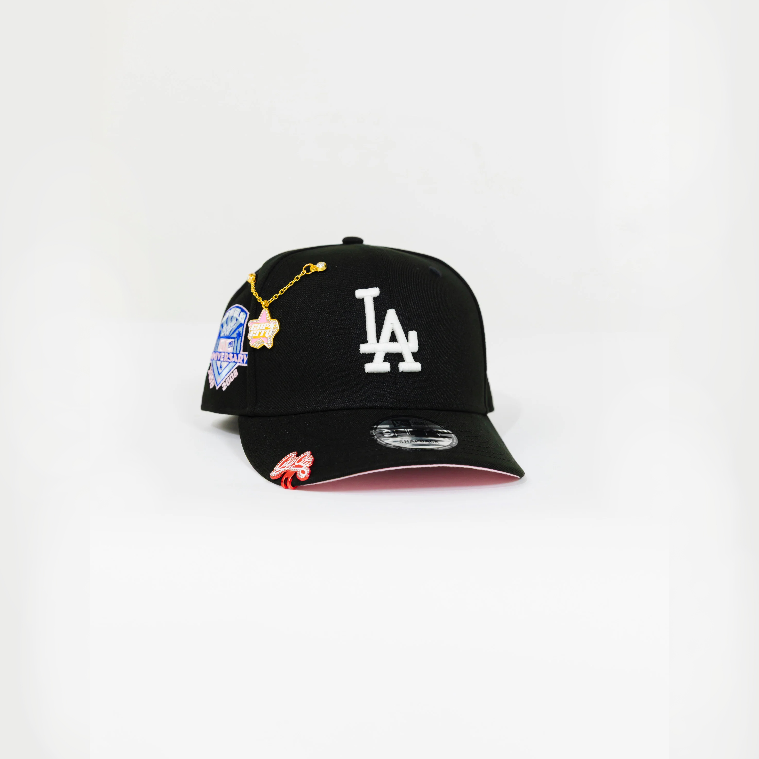 NEW ERA EXCLUSIVE 9FIFTY BLACK LOS ANGELES DODGERS SNAPBACK W/ 50TH ANNIVERSARY SIDE PATCH