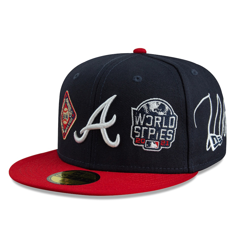 NEW ERA ATLANTA BRAVES HISTORIC WORLD SERIES CHAMPIONS 59FIFTY EMBROIDERED CASUAL BASEBALL CAP