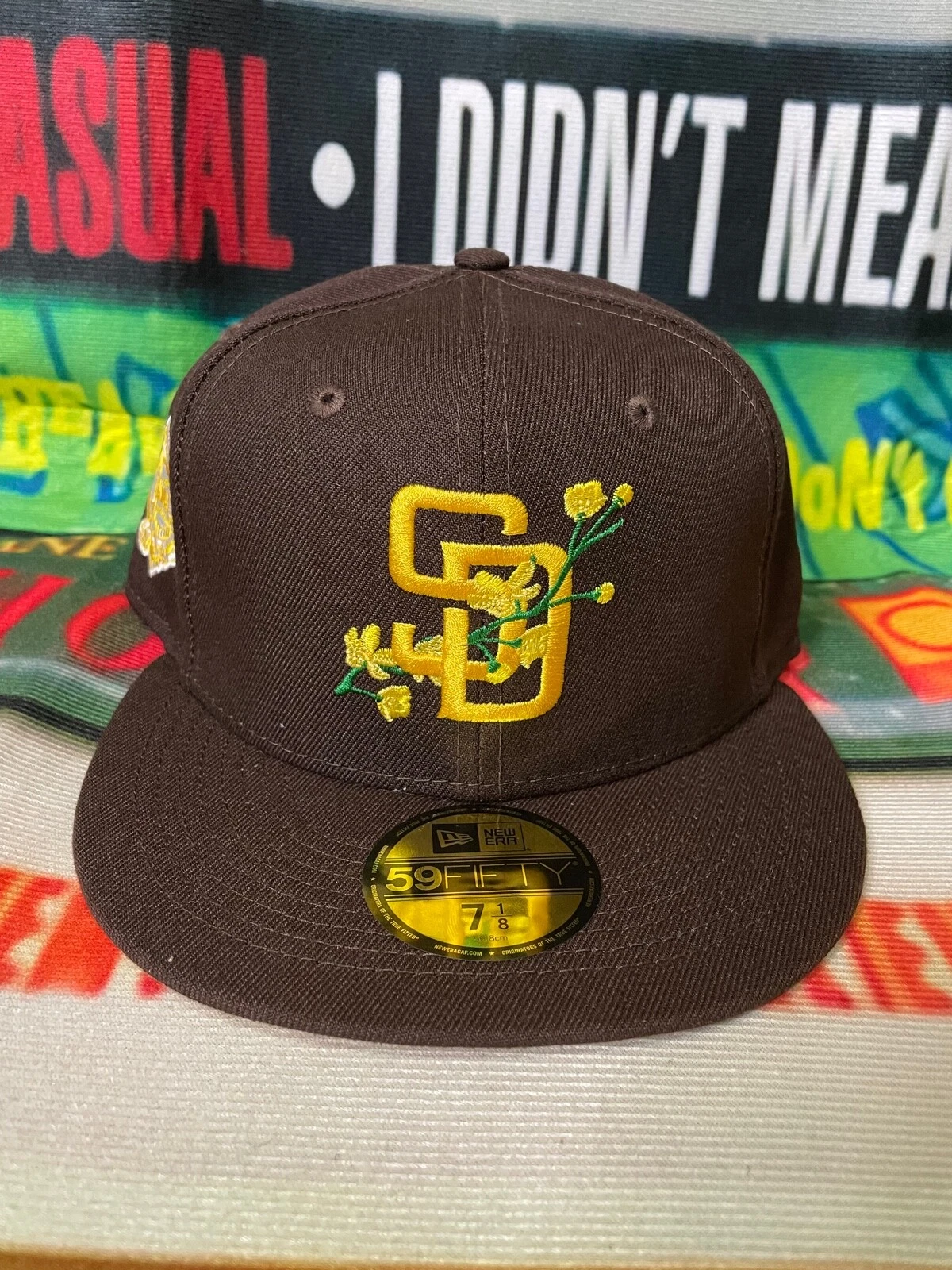 NEW ERA SAN DIEGO PADRES NEW ERA BROWN NATIONAL LEAGUE BLOOM SIDE PATCH EMBROIDERED CASUAL BASEBALL CAP