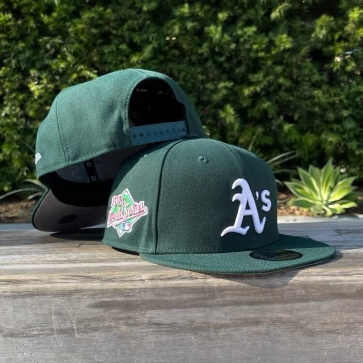 NEW ERA OAKLAND ATHLETICS 1989 WORLD SERIES EXCLUSIVE TEAM HEARTS EMBROIDERED CASUAL BASEBALL CAP