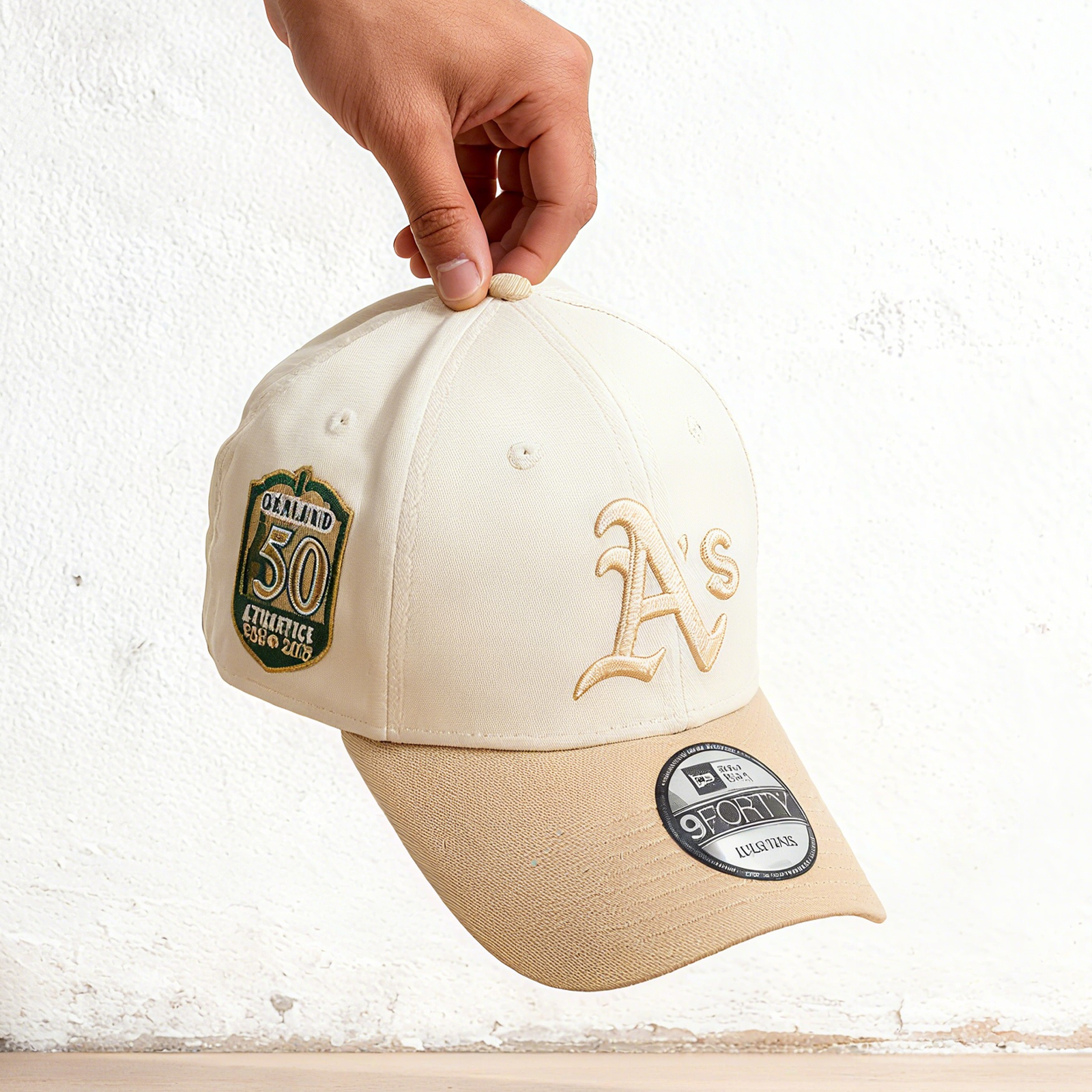 NEW ERA OAKLAND ATHLETICS CONTRAST WORLD SERIES PATCH 9FORTY STONE ADJUSTABLE