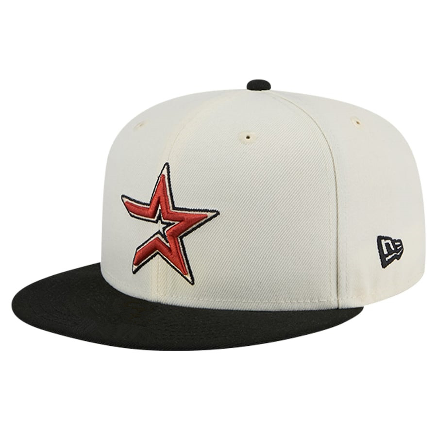 NEW ERA HOUSTON ASTROS NEW ERA MEN'S WHITE/PINK CHROME ROGUE 59FIFTY SLIMMING CAP
