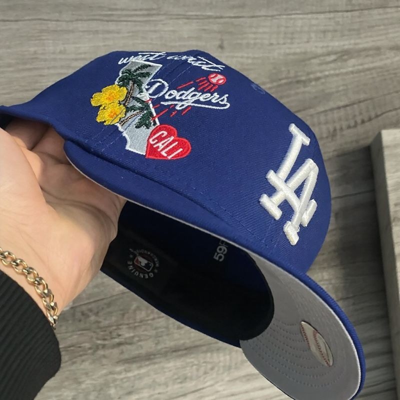 NEW ERA LOS ANGELES DODGERS ROYAL CITY CLUSTER 59FIFTY EMBROIDERED CASUAL BASEBALL CAP