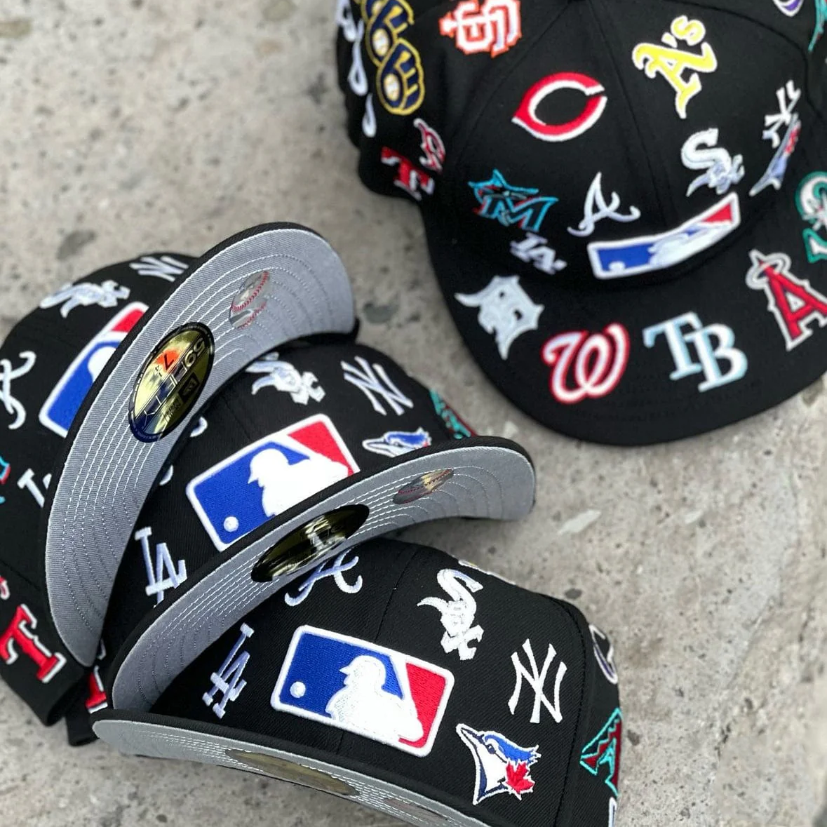 NEW ERA MLB 59FIFTY ALL OVER PATCH, BLACK