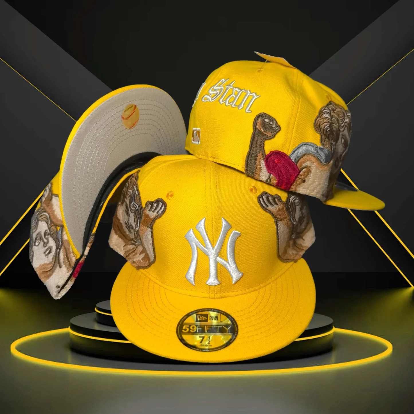 NEW ERA NEW YORK YANKEES JON STAN YELLOW EMBROIDERED CASUAL BASEBALL CAP