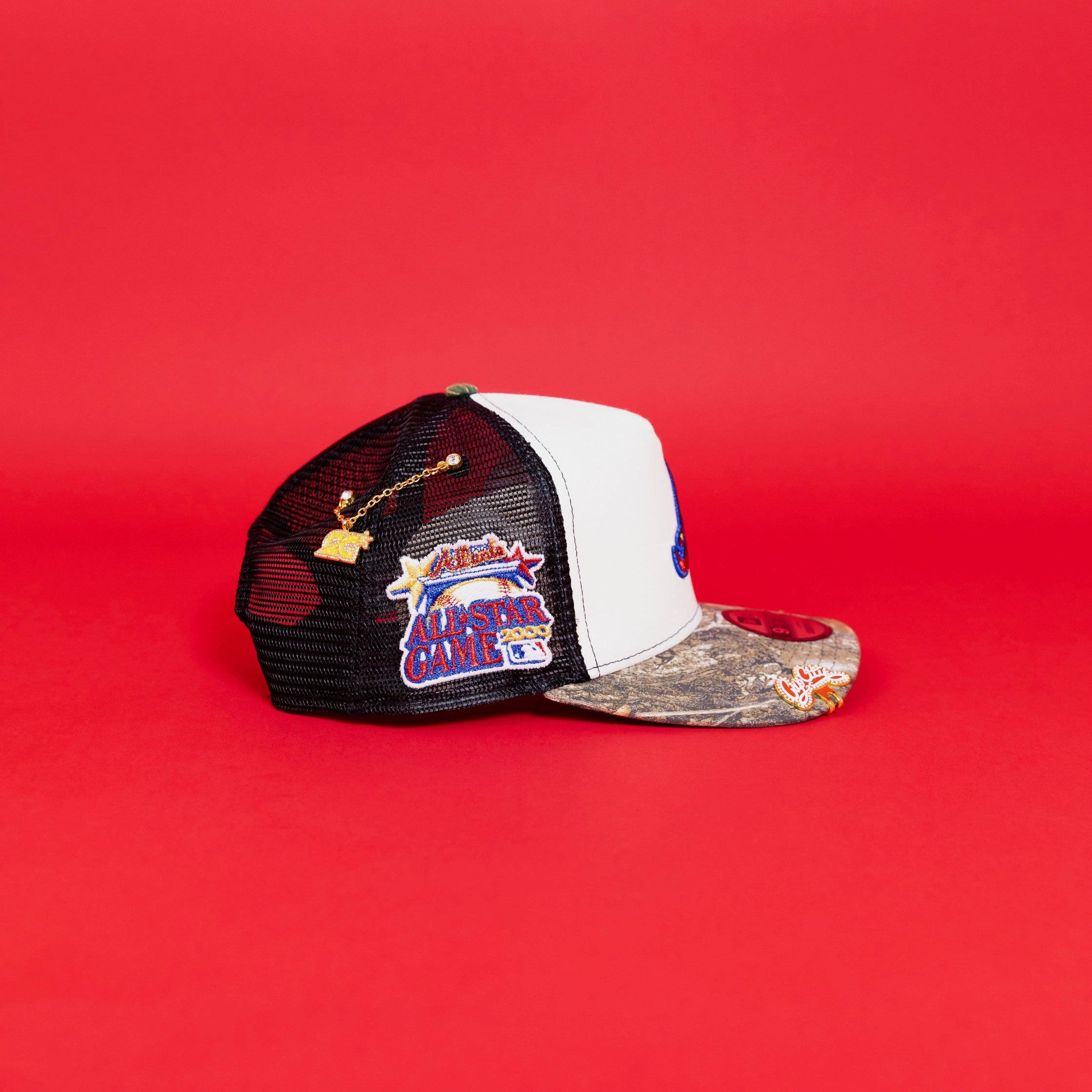 NEW ERA EXCLUSIVE 9FIFTY A-FRAME CHROME/ REALTREE ATLANTA BRAVES MESHBACK SNAPBACK W/ 2000 ALL STAR GAME SIDE PATCH