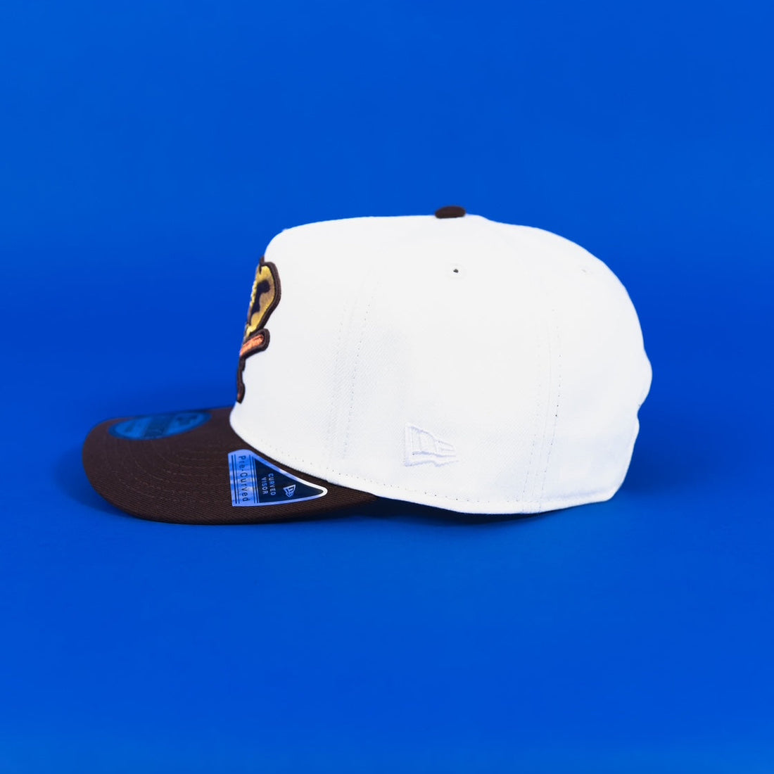 NEW ERA EXCLUSIVE 9FIFTY A-FRAME CHROME/ BROWN OAKLAND A'S W/ 50TH ANNIVERSARY SIDE PATCH