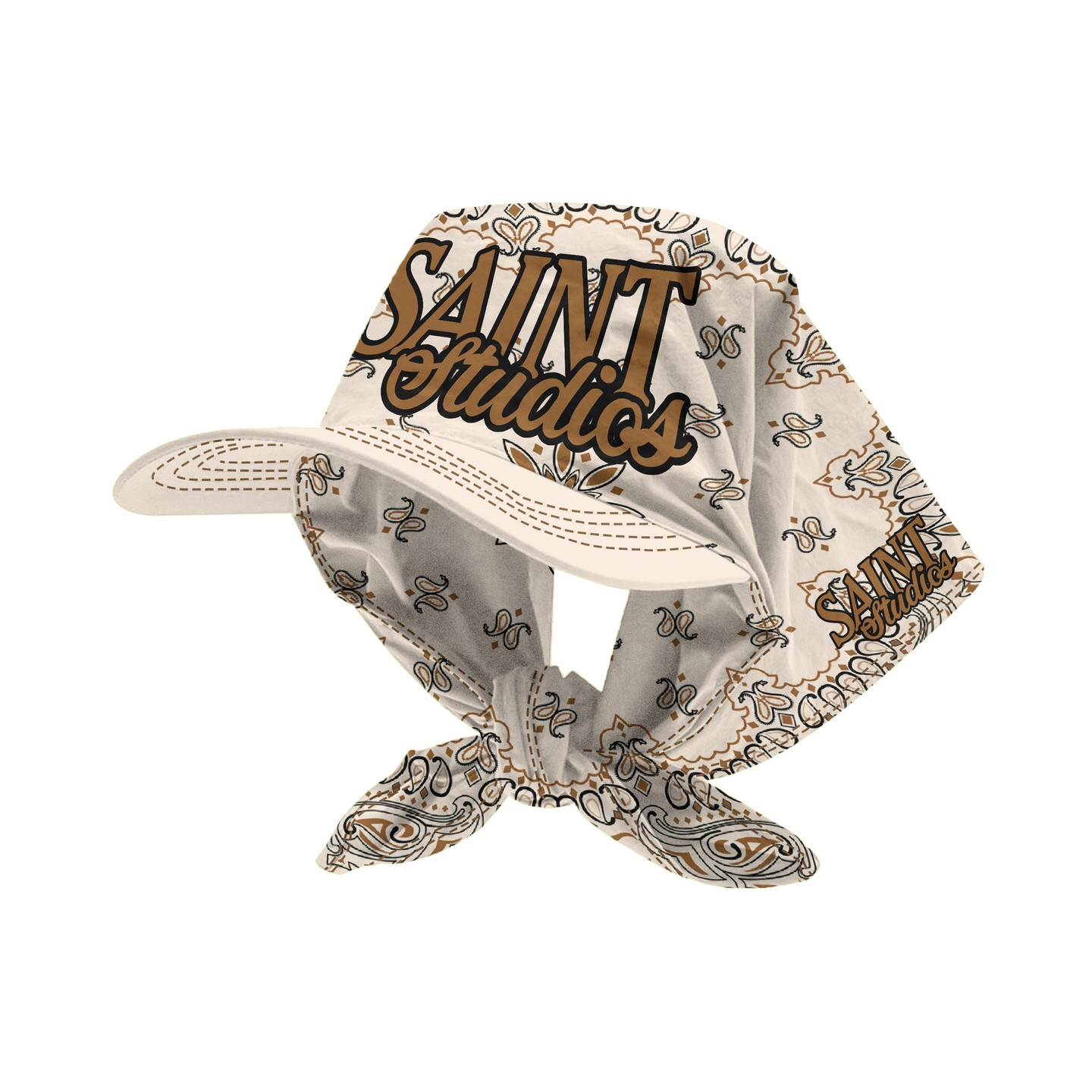 SAINT & Paisley White Flame Color Street Fashion Hat/Tie Headband Duck Tongue Hat Summer And Autumn Street Personality Retro Bag Head Cap Baseball Cap