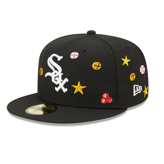 NEW ERA CHICAGO WHITE SOX MLB SLEIGH 59FIFTY CERRADA EMBROIDERED CASUAL BASEBALL CAP