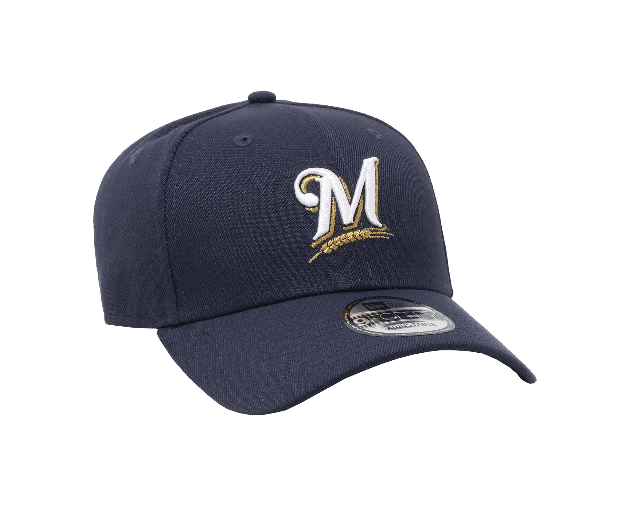 NEW ERA 9FORTY MEN'S MILWAUKEE BREWERS NAVY ADJUSTABLE GAME CAP