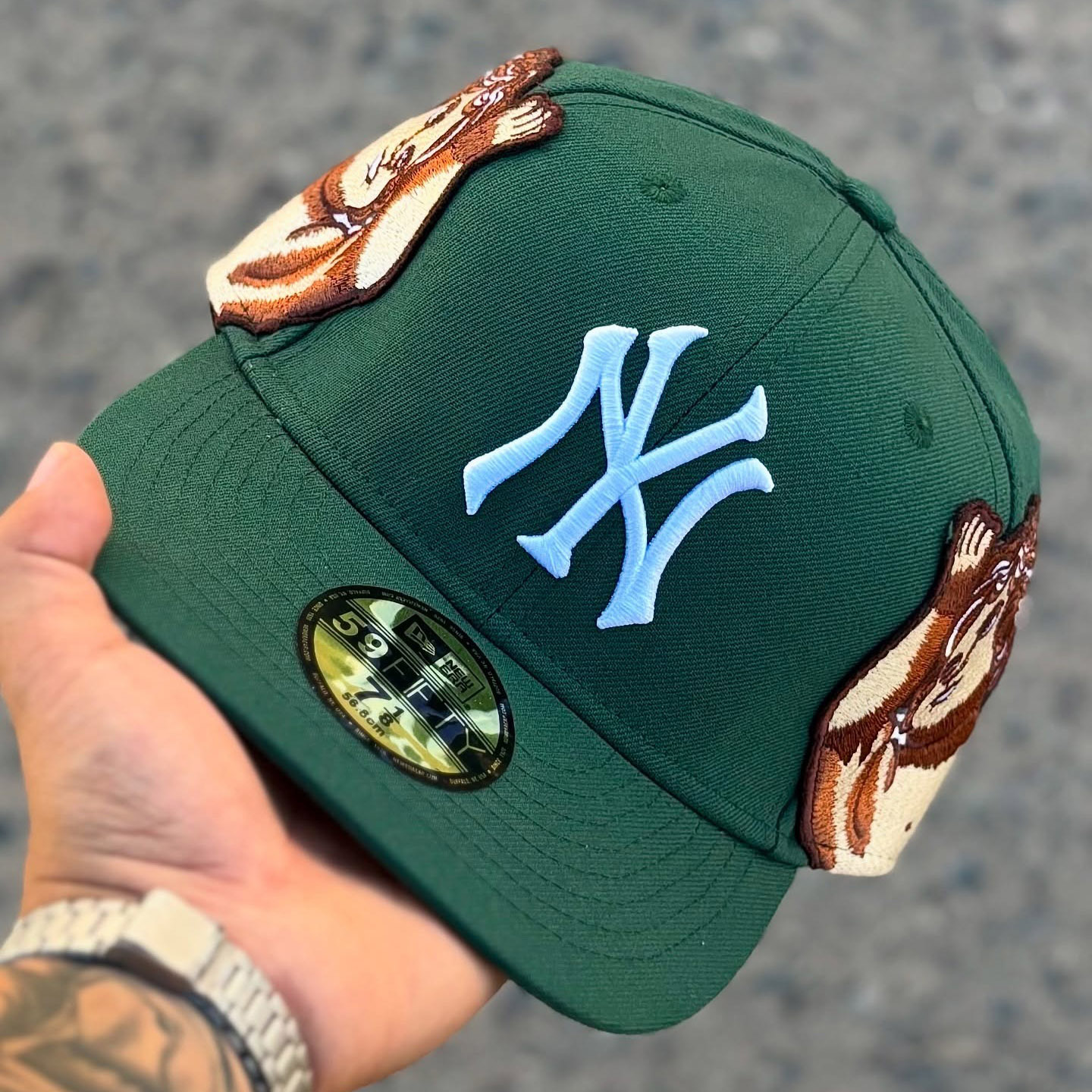 NEW ERA JON STAN NY NEW YORK 59FIFTY MLB VERDE MUSGO EMBROIDERED CASUAL BASEBALL CAP