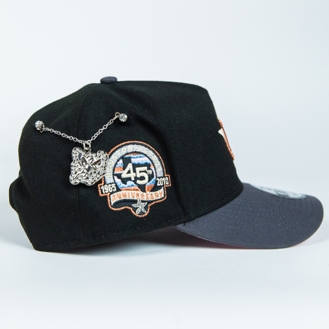 NEW ERA 9FIFTY A-FRAME BLACK/ GREY HOUSTON ASTROS W/ 45TH ANNIVERSARY SIDE PATCH