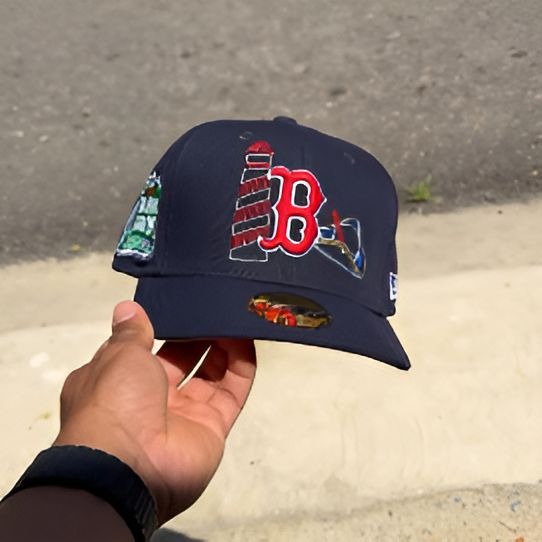 NEW ERA 59FIFTY BOSTON RED SOX STATE STITCH FITTED EMBROIDERED CASUAL BASEBALL CAP