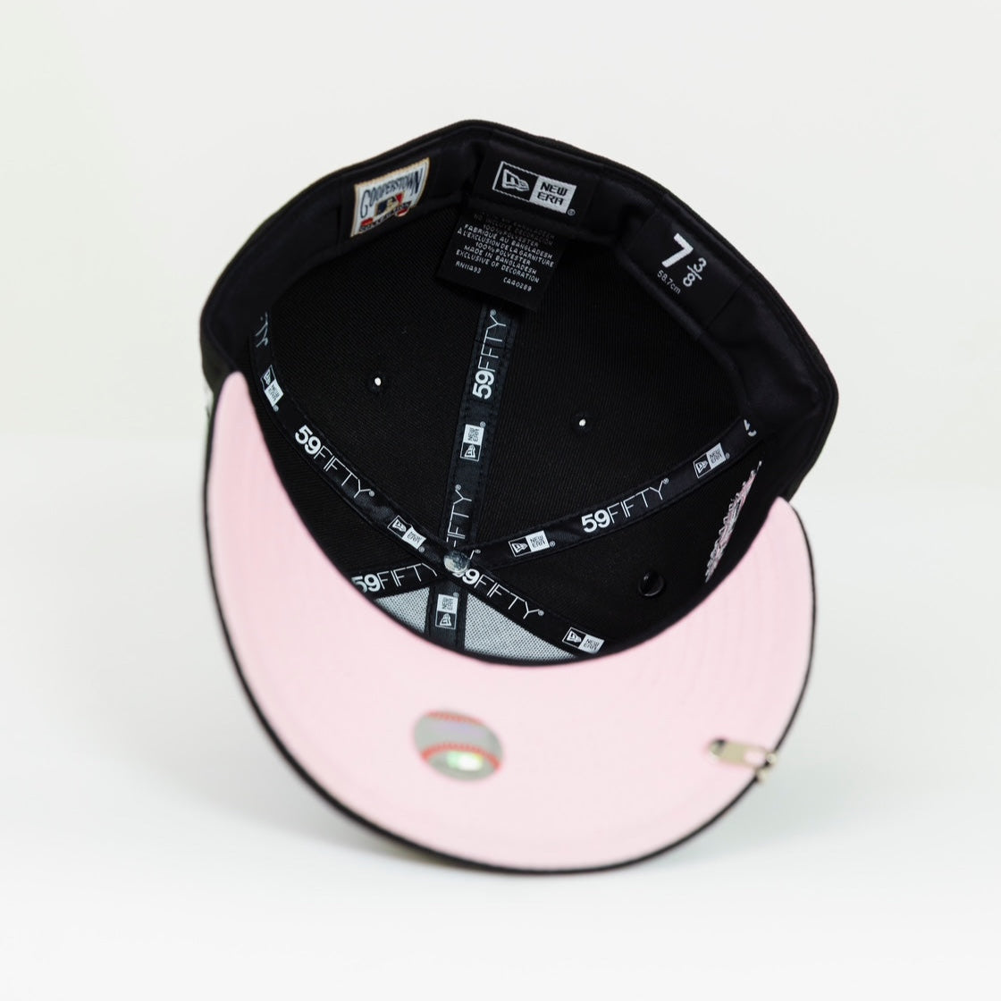 NEW ERA EXCLUSIVE 59FIFTY BLACK BALTIMORE ORIOLES W/ 50TH ANNIVERSARY SIDE PATCH