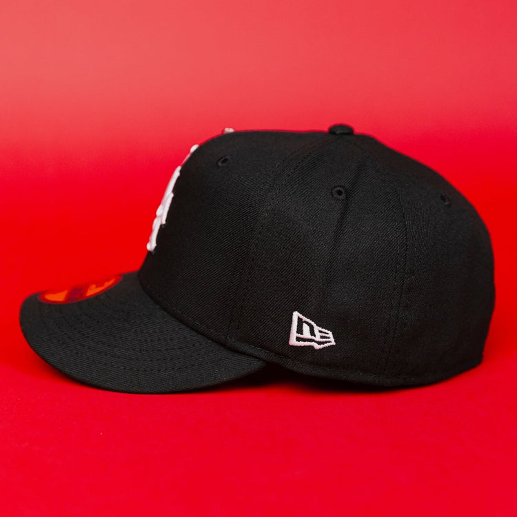 NEW ERA EXCLUSIVE 59FIFTY BLACK LOS ANGELES ANGELS W/ 60TH ANNIVERSARY SIDE PATCH