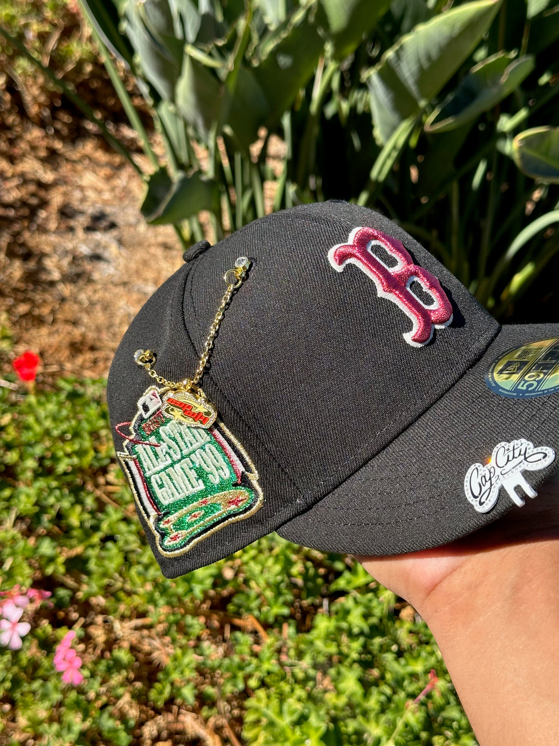 NEW ERA EXCLUSIVE 59FIFTY BLACK BOSTON RED SOX W/ 1999 ALL STAR GAME SIDE PATCH