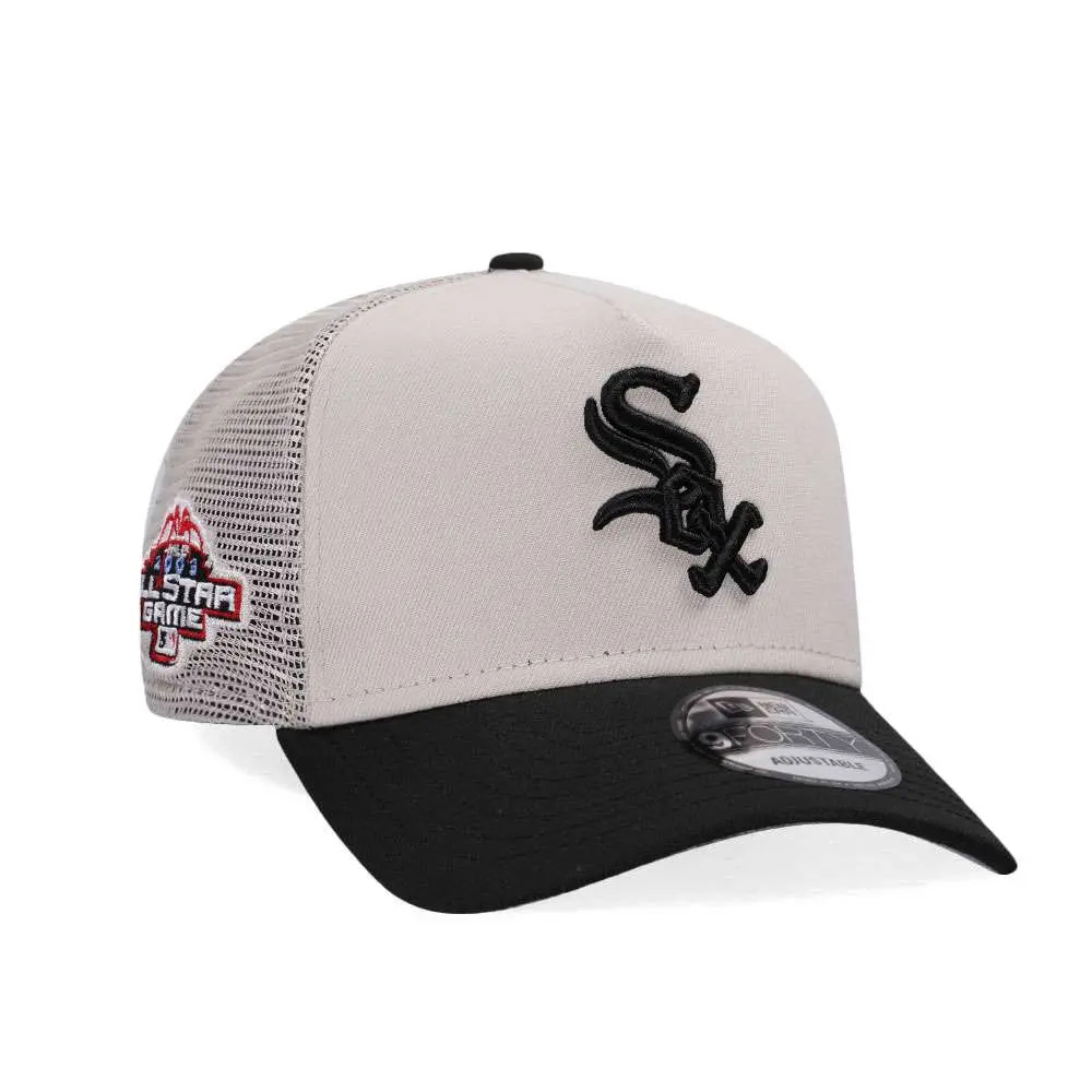 NEW ERA 9FORTY A MLB CHICAGO WHITE SOX. STONE TWO-TONE EDITION MESH BASEBALL CAP