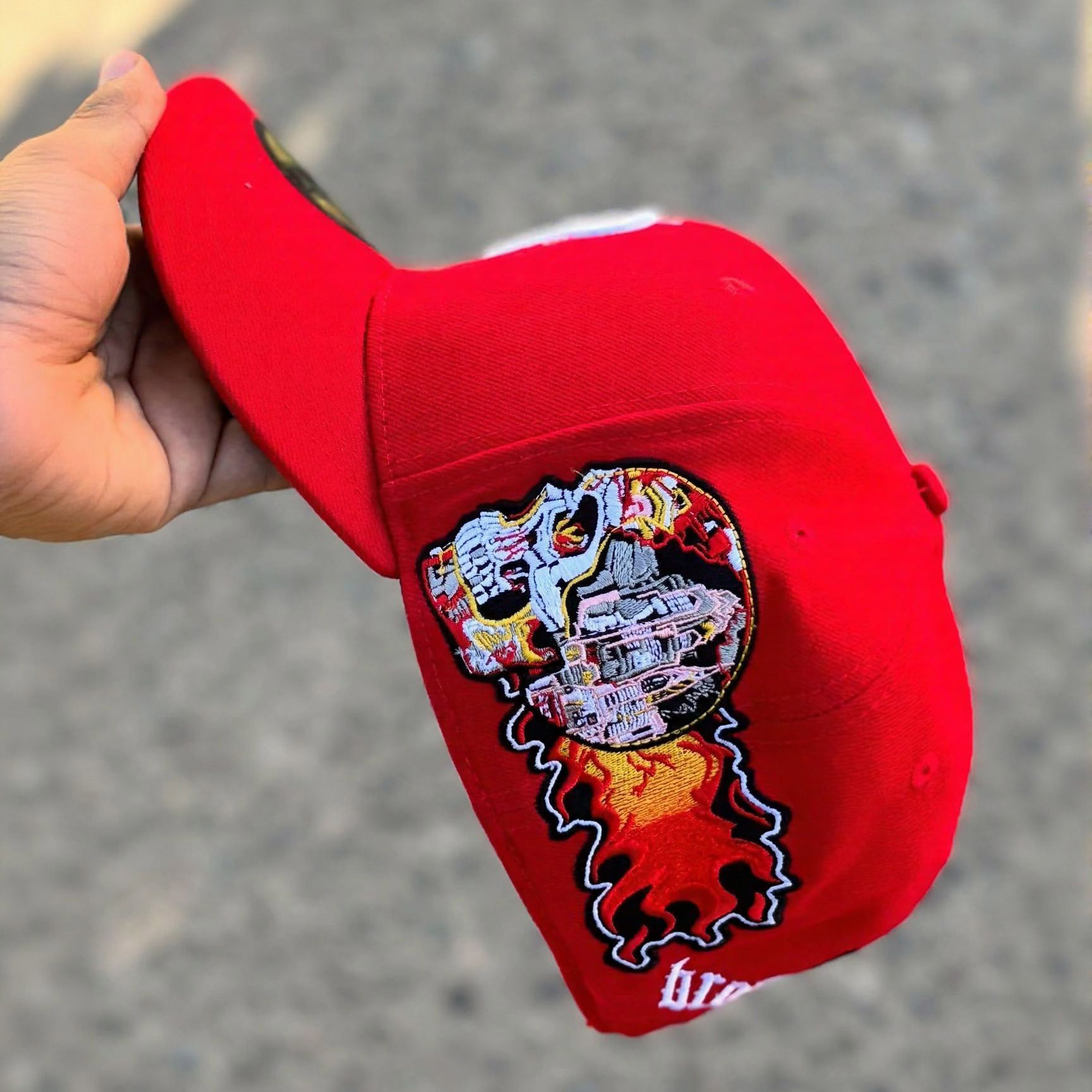 NEW ERA PITTSBURGH PIRATES FLAMING SKULL EMBROIDERED CASUAL BASEBALL CAP