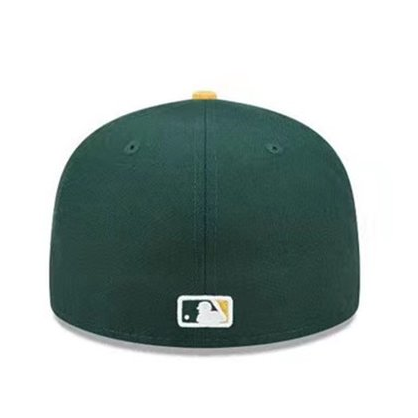 NEW ERA OAKLAND ATHLETICS LETTERMAN FITTED SNAPBACKS IN DARK GREEN
