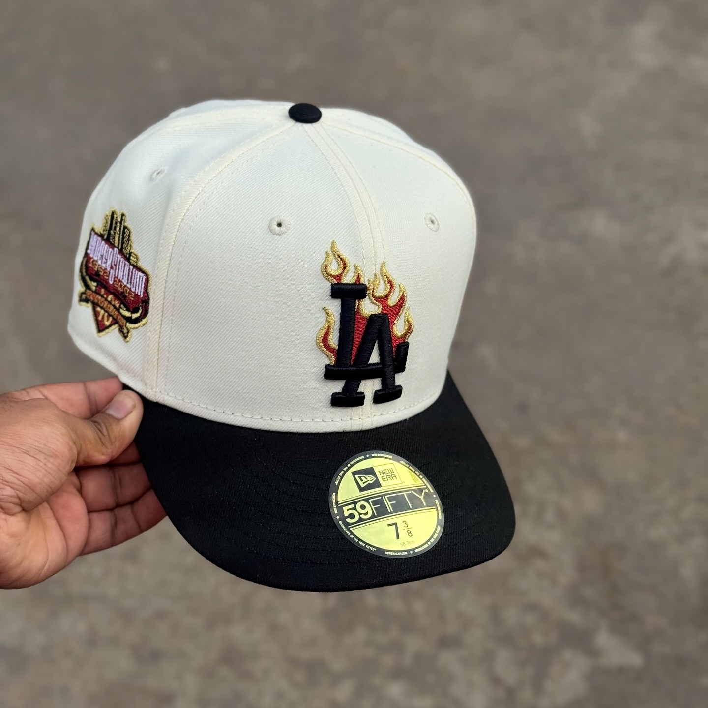 NEW ERA EXCLUSIVE 59FIFTY CHROME/ BLACK LOS ANGELES ANGELS W/ 40TH ANNIVERSARY SIDE PATCH