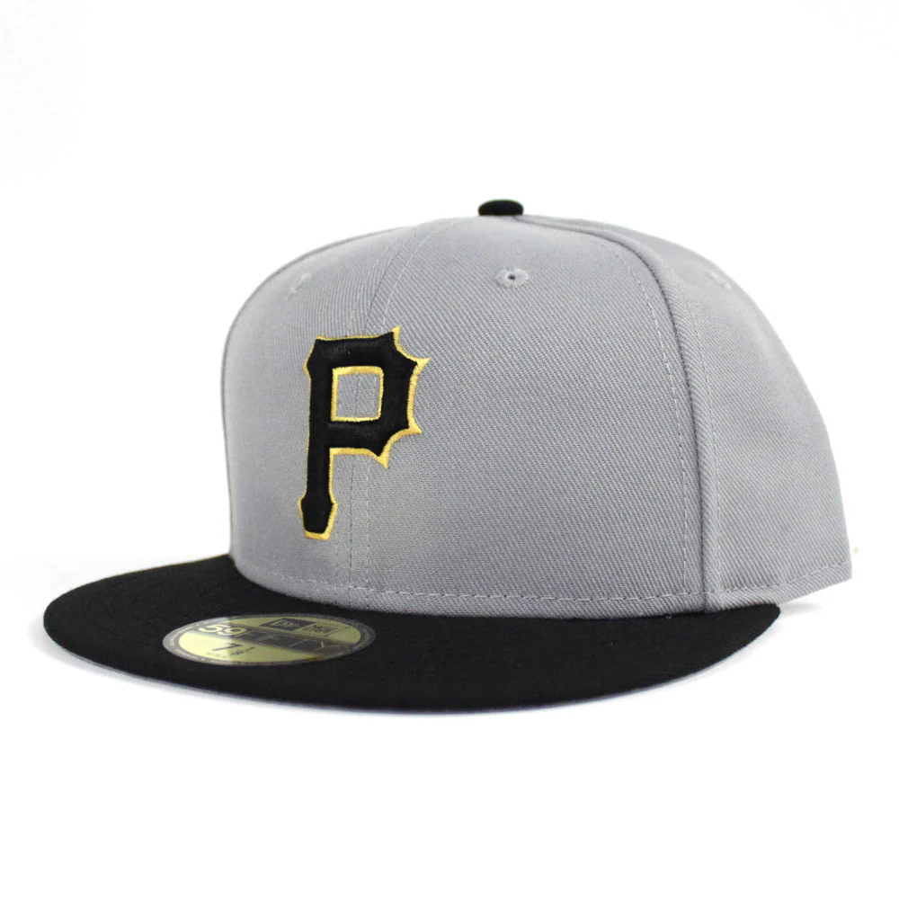 NEW ERA PITTSBURGH PIRATES NEW ERA 59FIFTY FITTED HAT (1999-2000 ROAD GRAY BLACK GRAY UNDER BRIM)