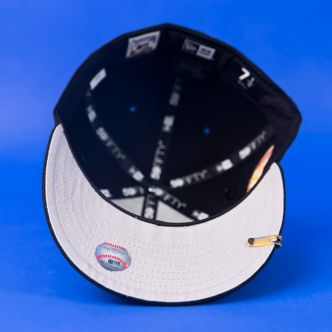 NEW ERA 59FIFTY BLACK ANAHEIM ANGELS W/ 25TH ANNIVERSARY SIDE PATCH