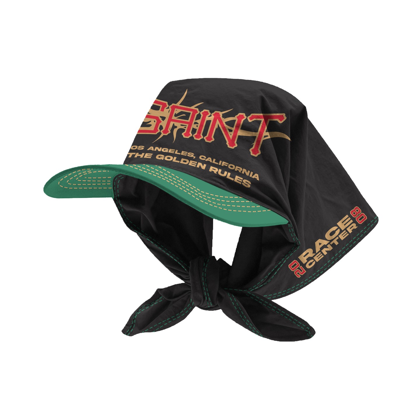 SAINT Green Spell Black Street Fashion Hat/bandage Headscarf Duck Tongue Hat Summer And Autumn Street Personality Retro Bag Head Cap Baseball Cap