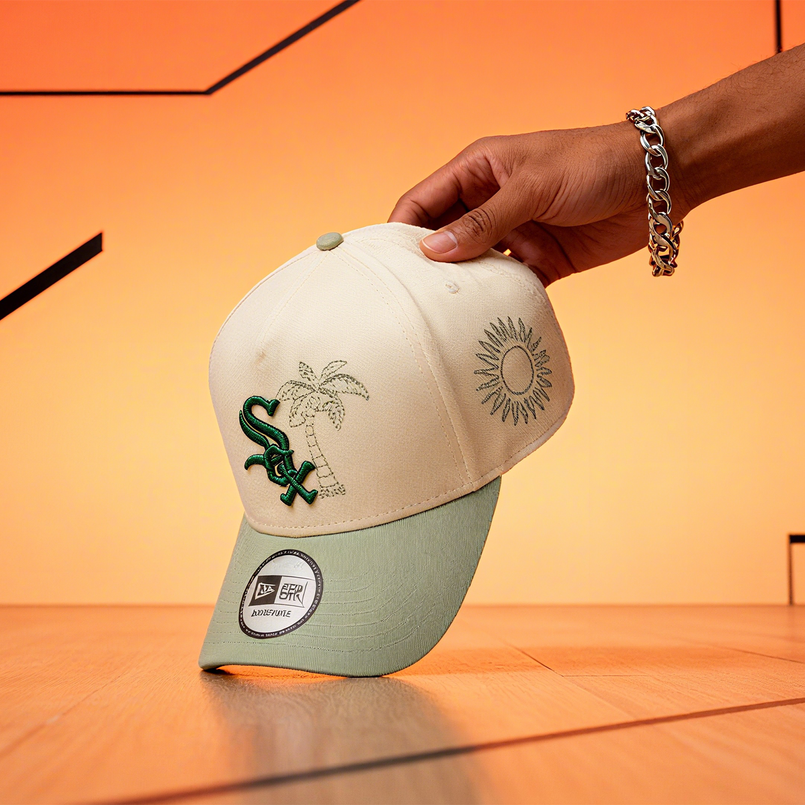 NEW ERA CHICAGO WHITE SOX MLB SUMMER ICON LIGHT BEIGE 9FORTY A-FRAME ADJUSTABLE CAP