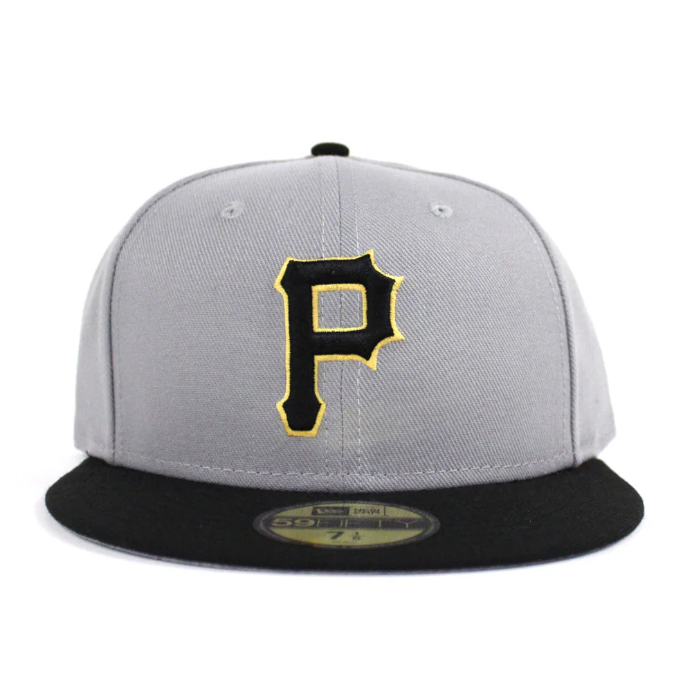 NEW ERA PITTSBURGH PIRATES NEW ERA 59FIFTY FITTED HAT (1999-2000 ROAD GRAY BLACK GRAY UNDER BRIM)